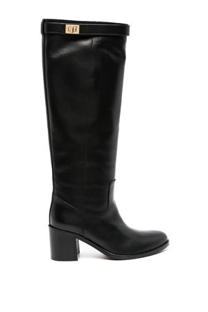 Black calf leather knee-length boots VIA ROMA 15 | 4040NERO